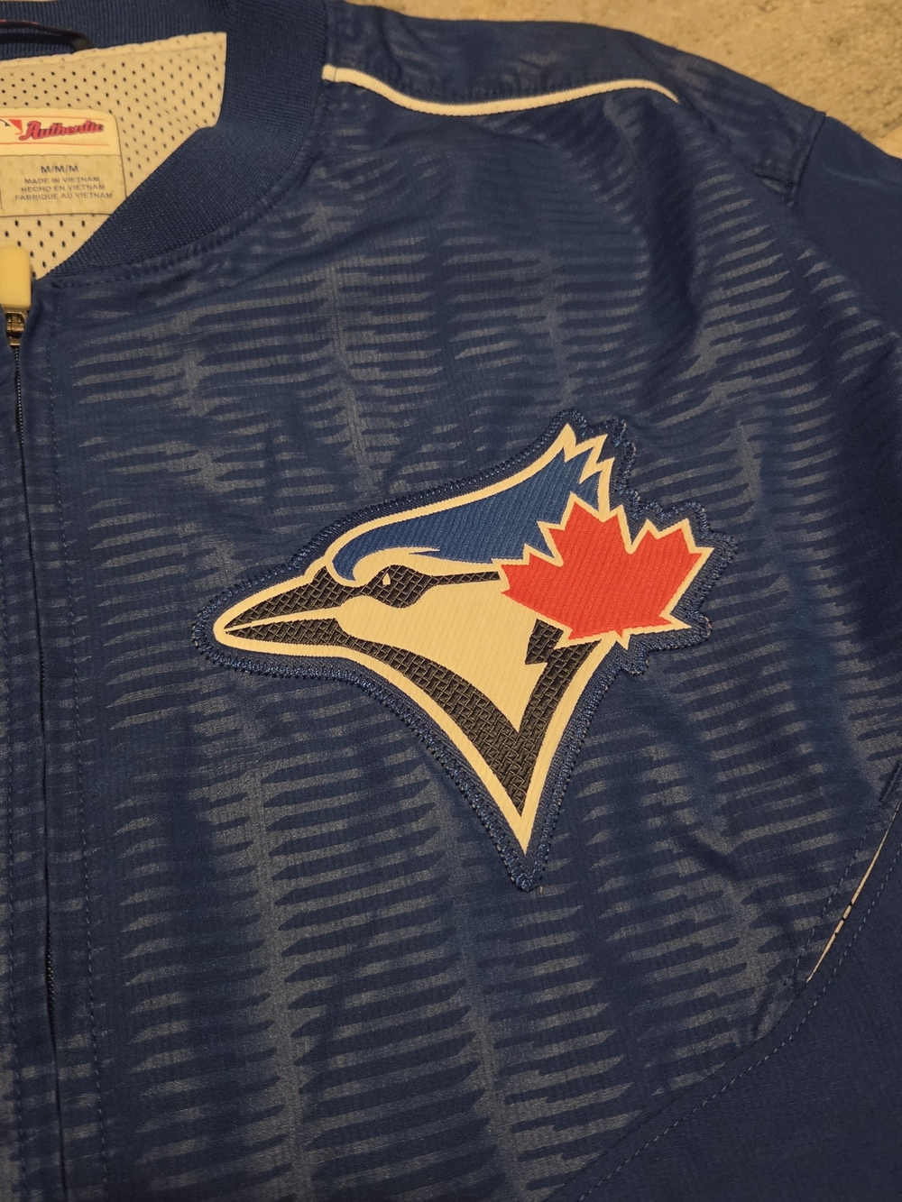 Majestic Toronto Blue Jays Quarter Zip Cool Base Windbreaker Jacket - Picture 4 of 10